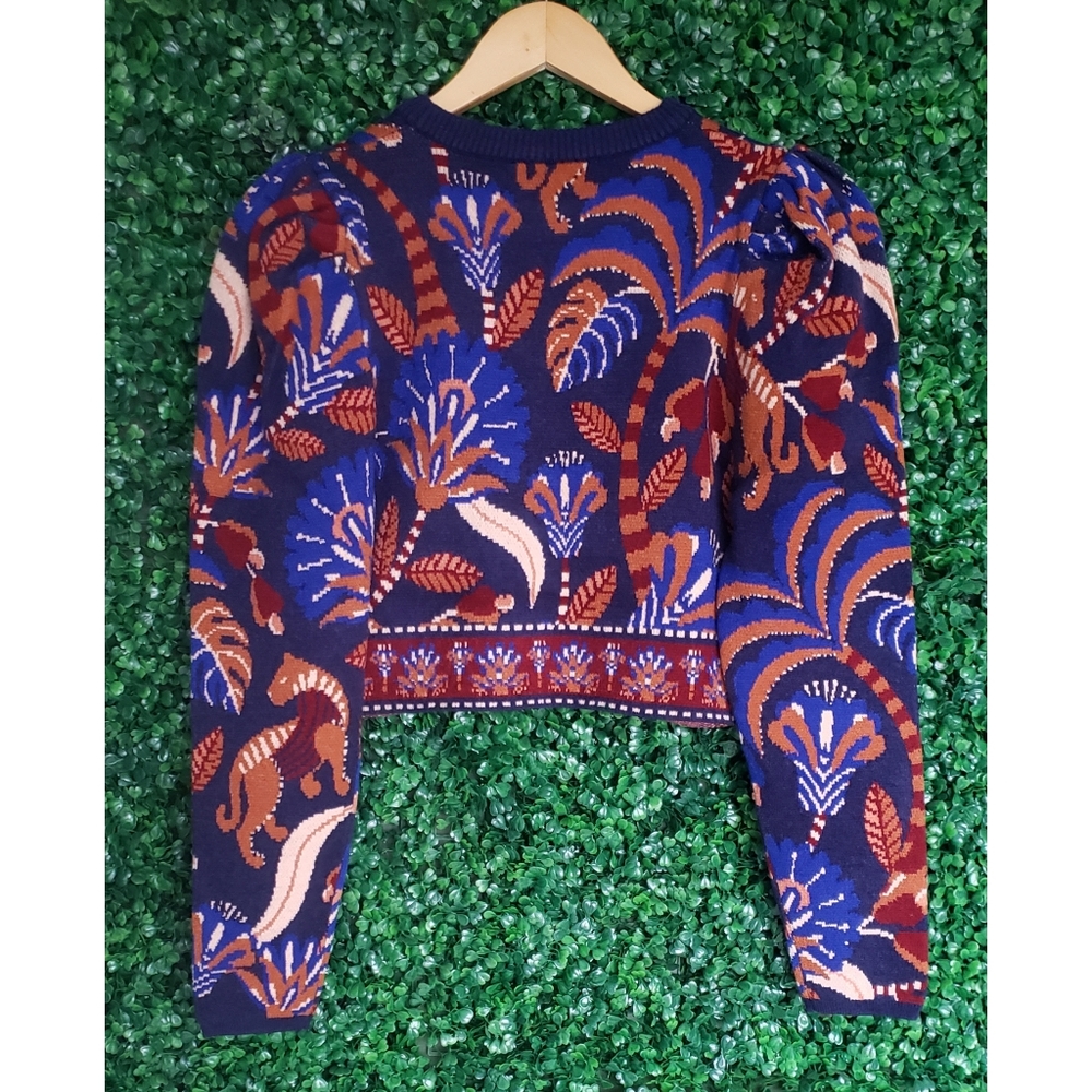 Farm Rio Nature Beauty Knit Crop Top Sweater - Picture 8 of 12